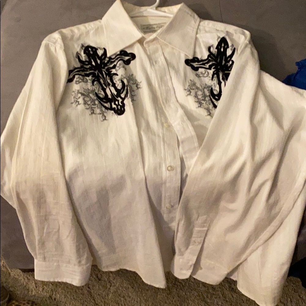 Men’s long sleeve white Oxford